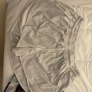 White 2.5” lulu lemon shorts.